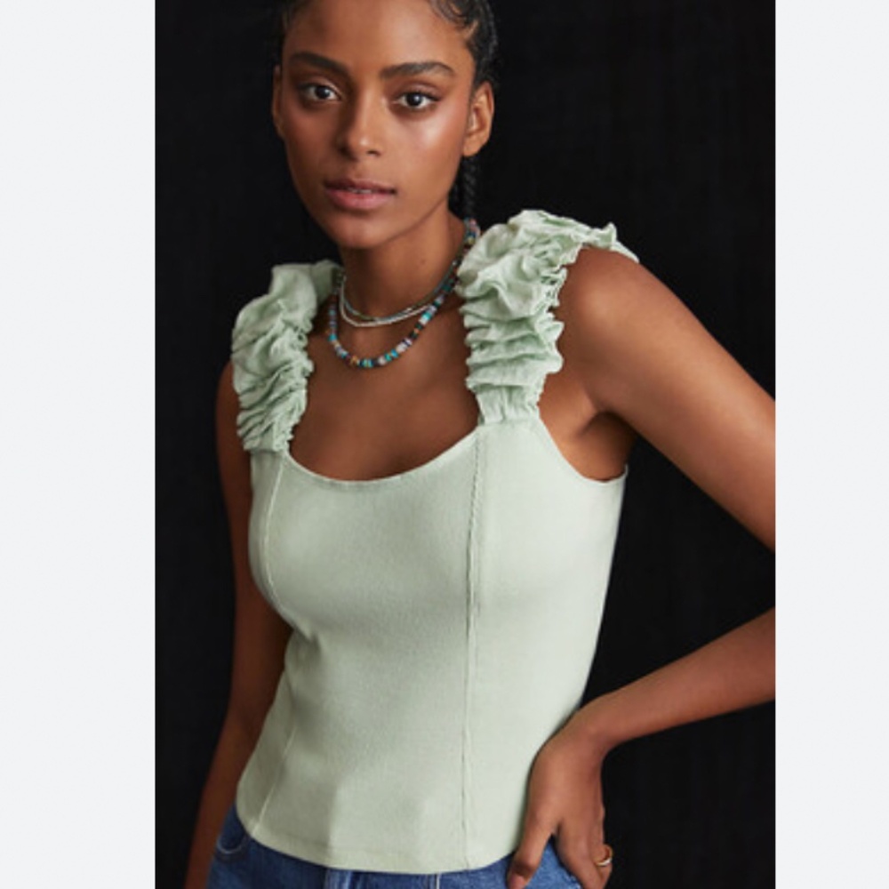 Anthropologie Light Green Tank Top